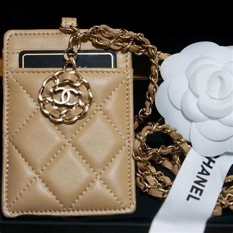 chanel cardholder with chain|chanel diamond lock card holder.